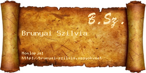 Brunyai Szilvia névjegykártya
